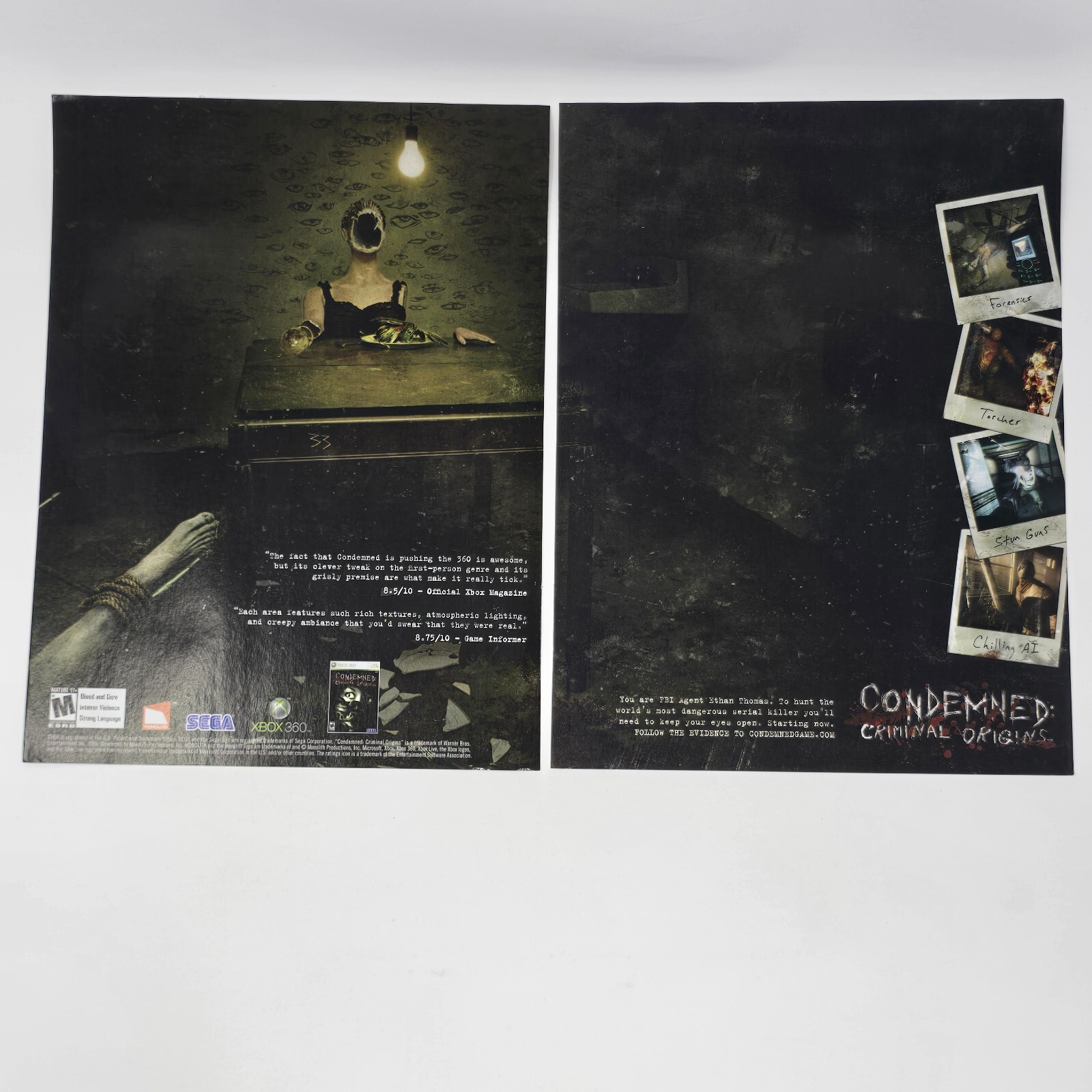 Condemned Criminal Origins Xbox 360 Sega Hunt Print Ad/Poster Promo Art
