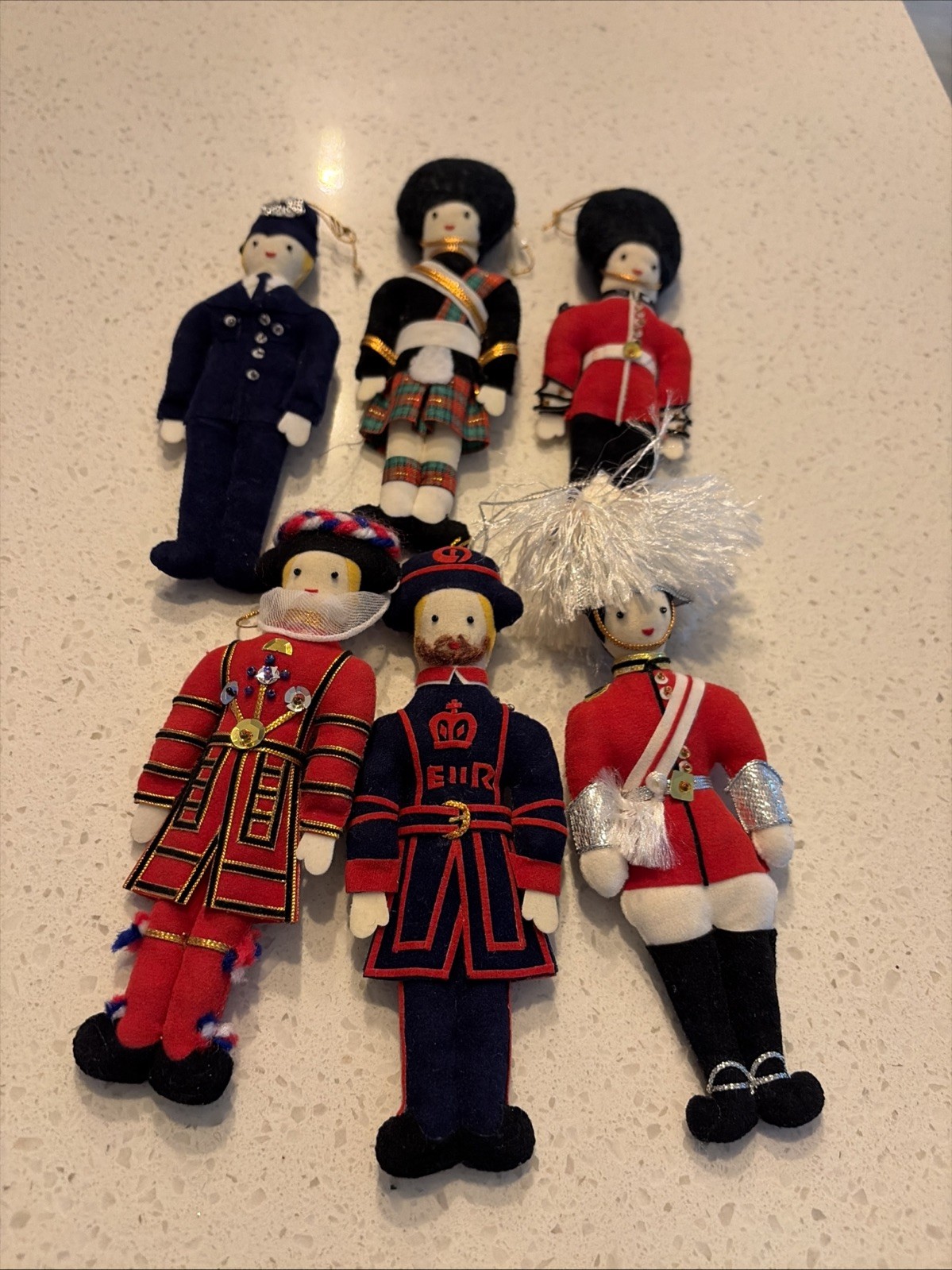 St Nicholas British Rare Embroidered Handmade Ornaments Set Of 6