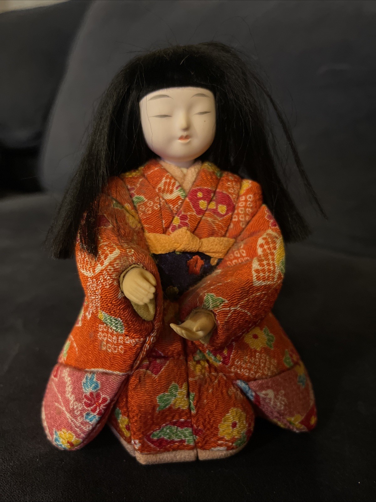 a Japanese Kimekomi Ningyo doll  Vintage