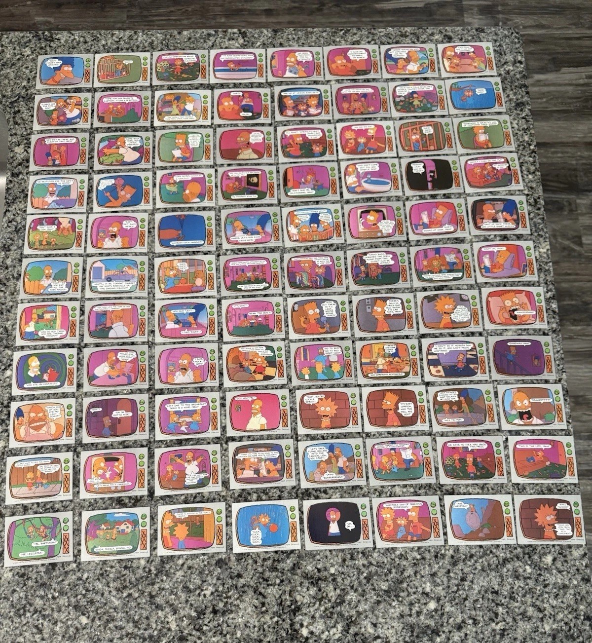 1990 Topps The Simpsons Complete Set 88/88 &22/22 Stickers Bartman PERFECTLY CUT