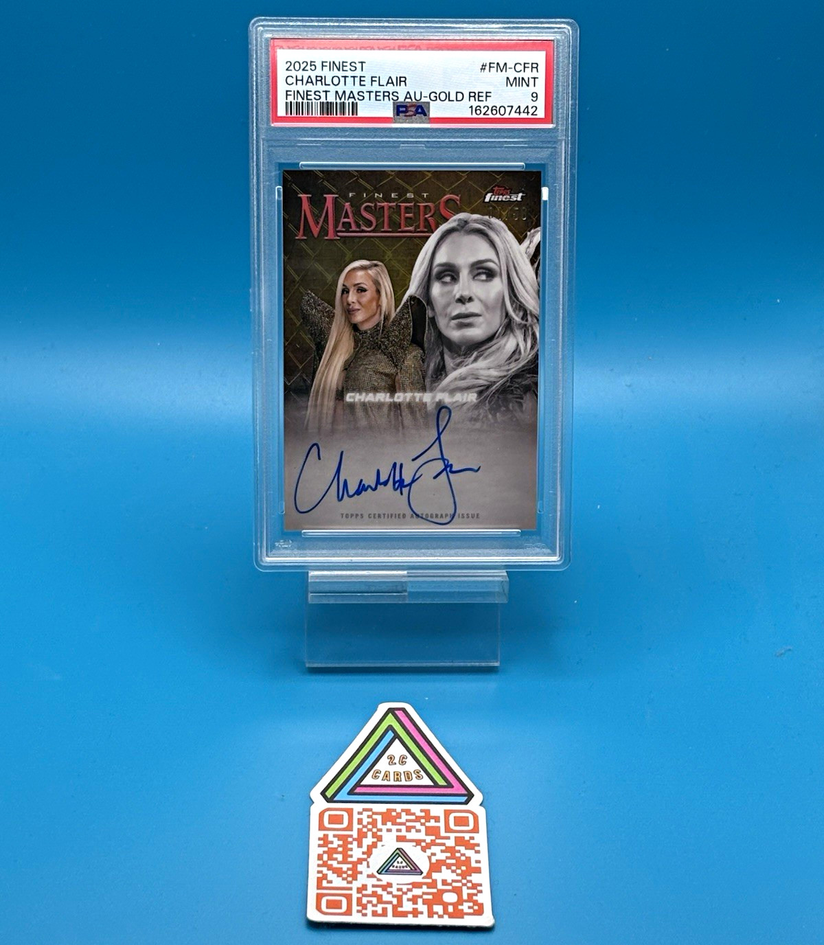 2025 FINEST WWE CHARLOTTE FLAIR FINEST MASTERS AU-GOLD 1/50 AUTO PSA 9