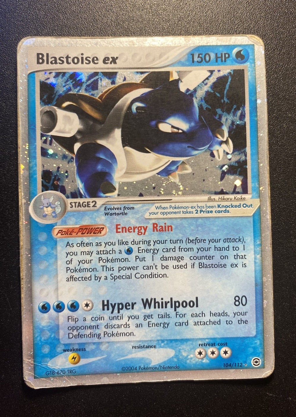Pokemon Blastoise ex 104/112 Firered & Leafgreen Holo ENG-PL-SWIRL