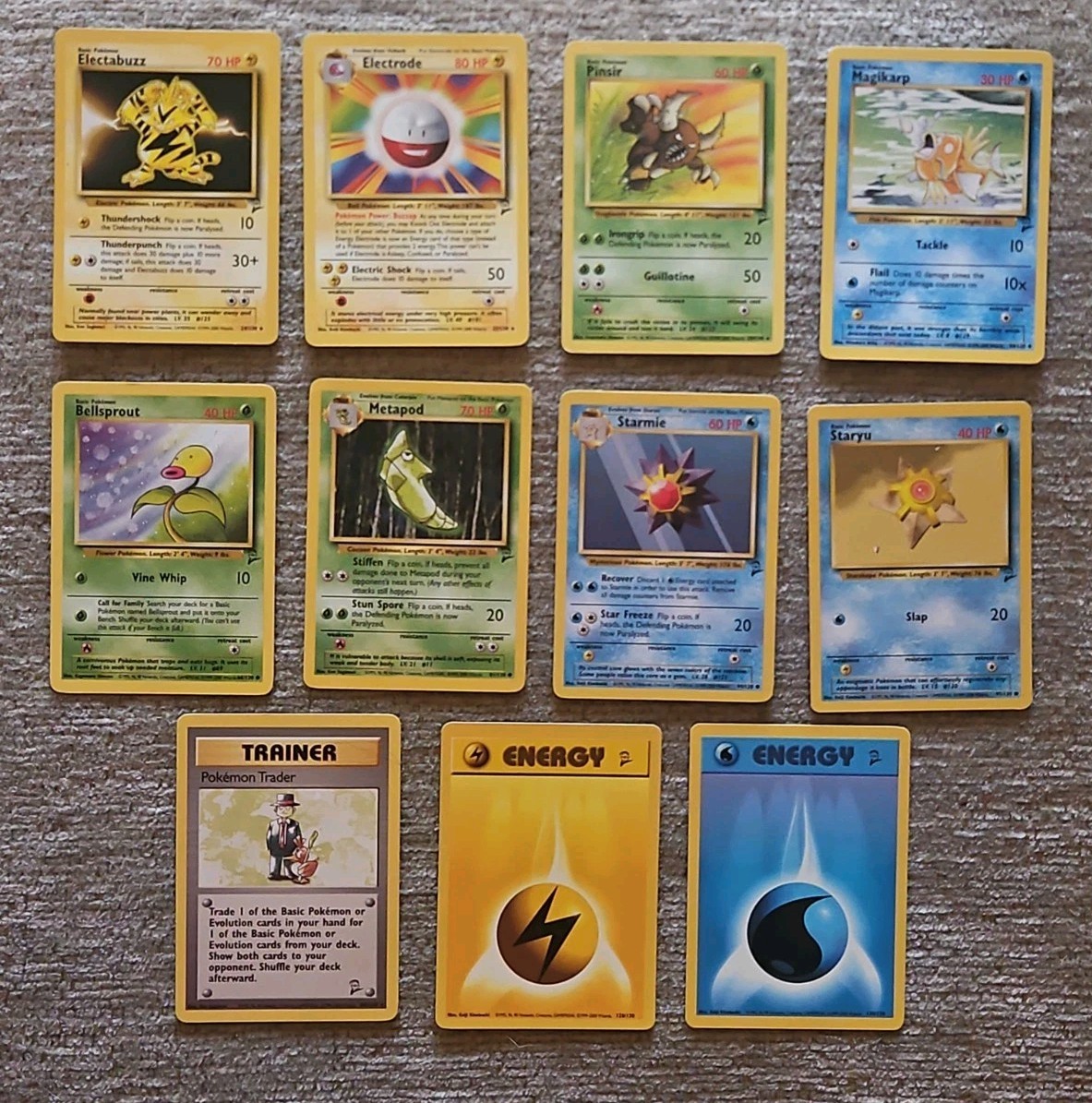 Pokémon Vintage 2000 Unlimited Base Set 2 11 Card Lot Pinsir, Electabuzz LP 