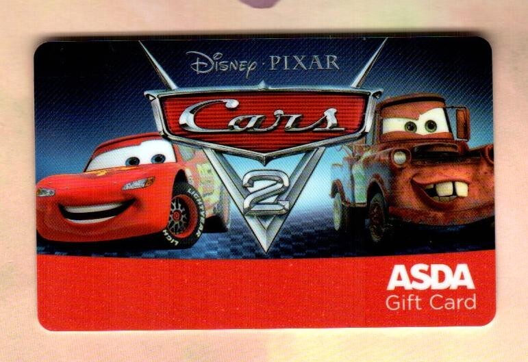 ASDA ( UK ) Disney PIXAR, Cars 2 ( 2011 ) Gift Card ( $0 )