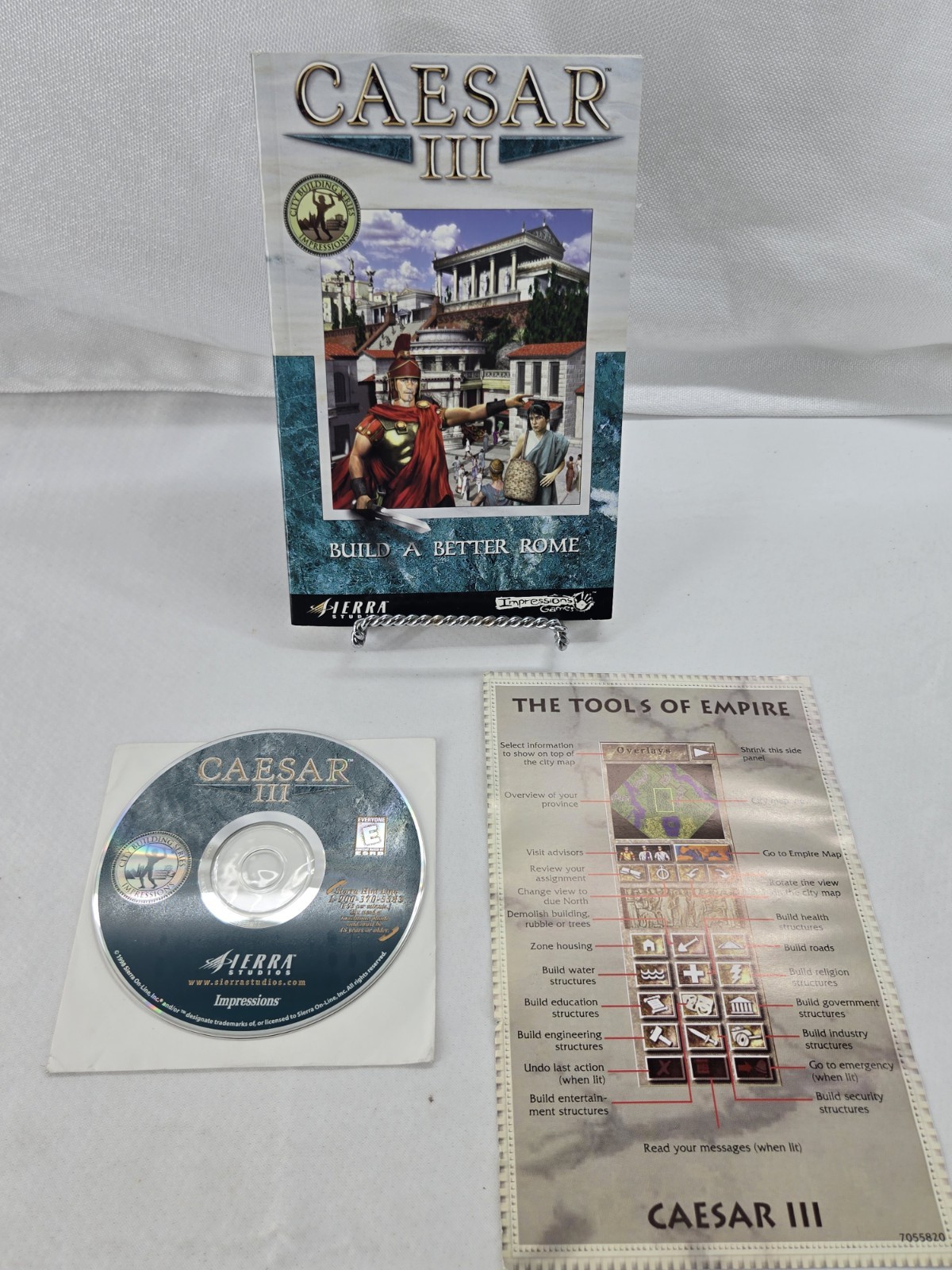 Caesar III (PC, 1998, Game Disc, Manual, Reference Card, NO BOX)