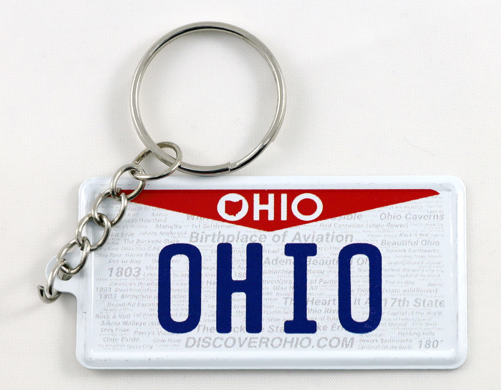 Ohio License Plate Aluminum Ultra-Slim Souvenir Keychain 2.5