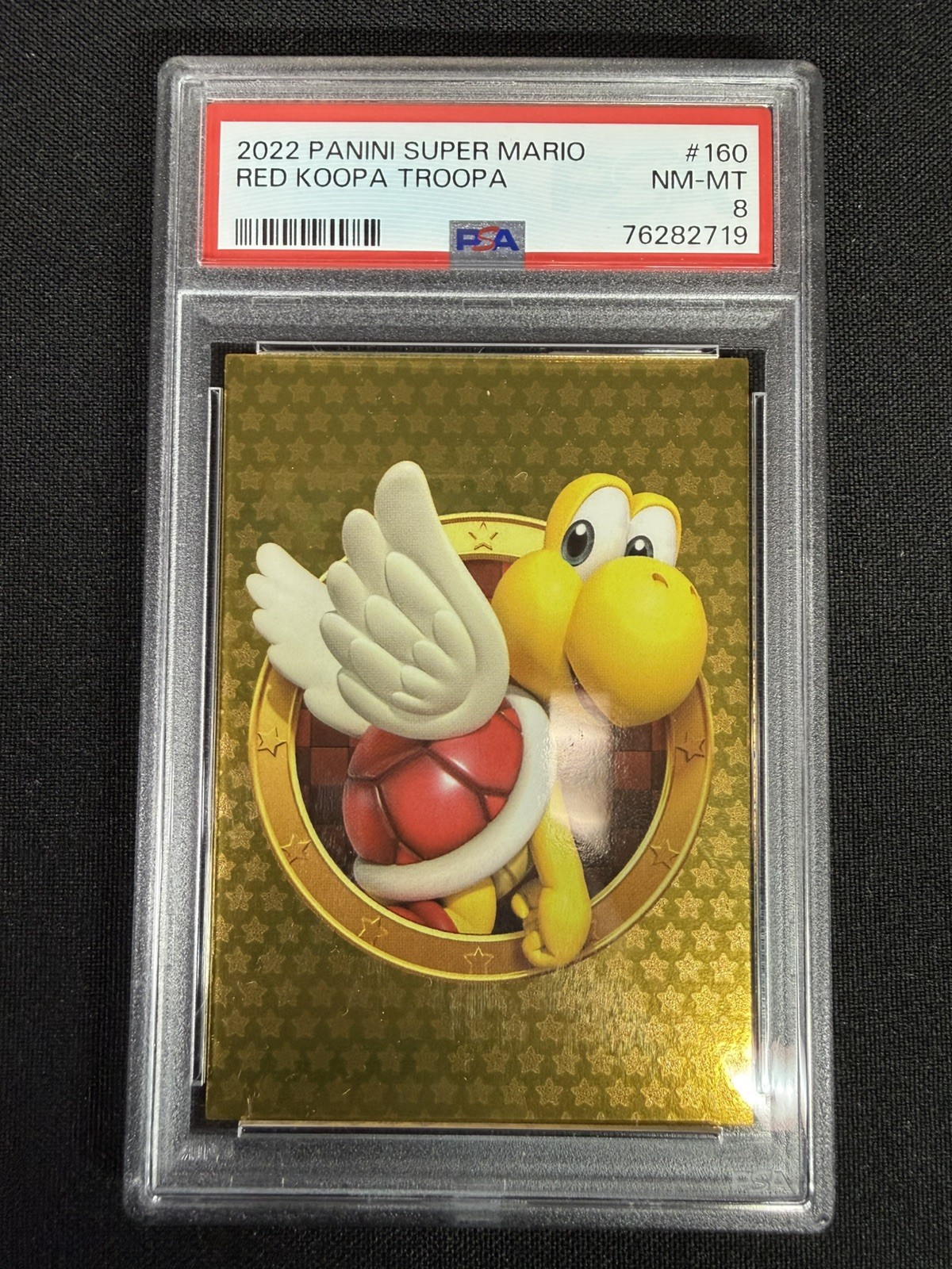2022 Panini Super Mario Red Koopa Paratroopa Golden #160 PSA Graded 8