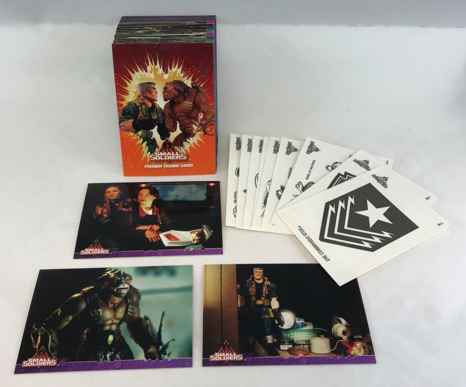 SMALL SOLDIERS Inkworks 1998 Complete Card Set w/ TEMP TATTOO SET KIRSTEN DUNST