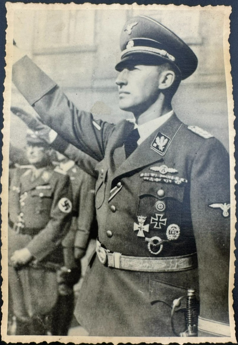 WWII German Officer Reinhard Heydrich Vintage Photo, Historical Militaria