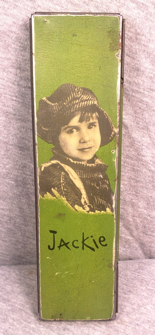 Antique Jackie Coogan Metal Pencil Case Charlie Chaplin Uncle Fester C. 1921