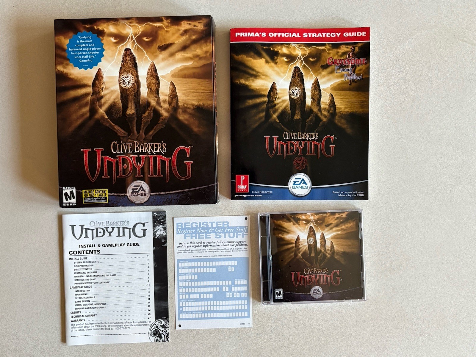 Clive Barker's Undying PC Big Box PC Horror FPS Complete W Prima Strategy Guide