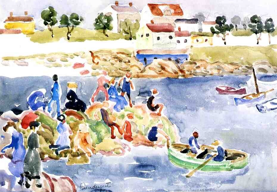 Oil painting The-Cove-Maurice-Prendergast-oil-painting- impression landscape art