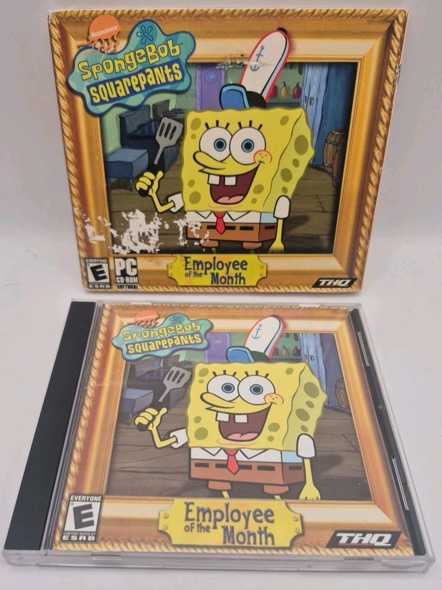 SpongeBob SquarePants: Employee of the Month (PC, 2002) W/Slipcover 