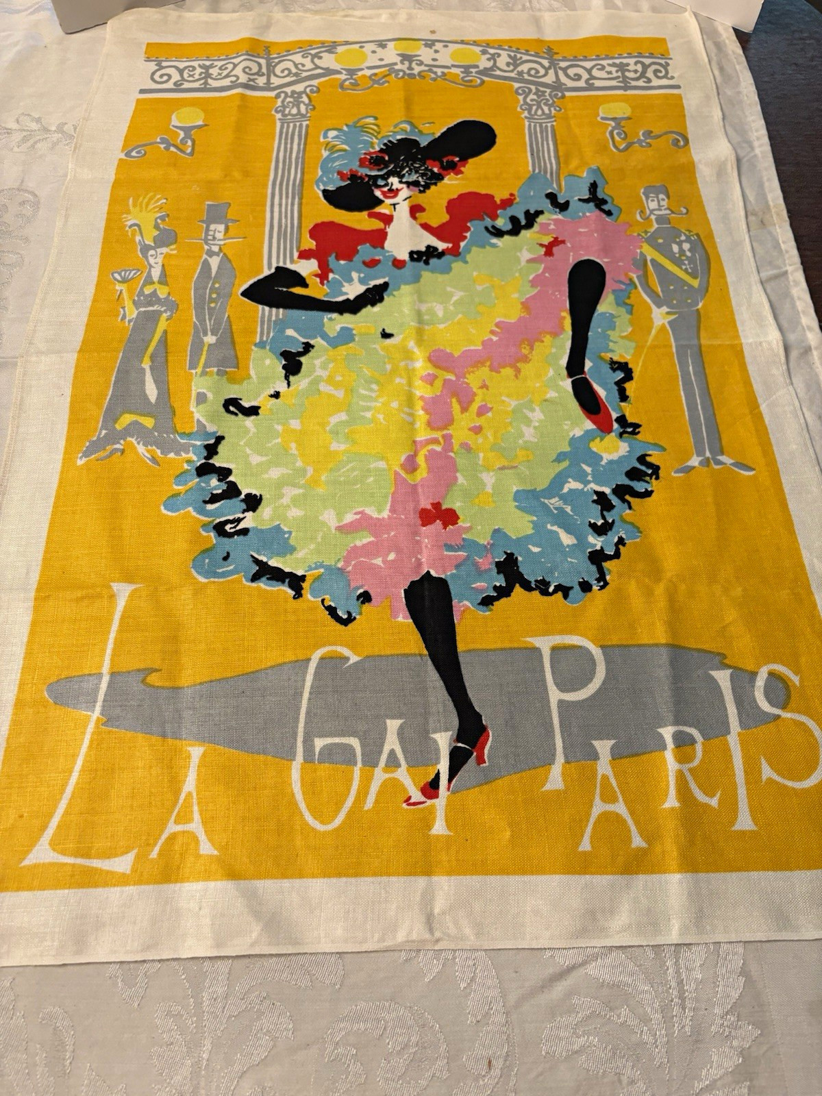 Vintage Tea Towel Made in Italy for the La Belle Epoque Series  La Gai Paris