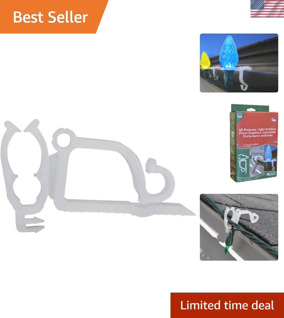 Versatile 100-Pack Light Holders - Easily Hang Christmas Lights & Icicles