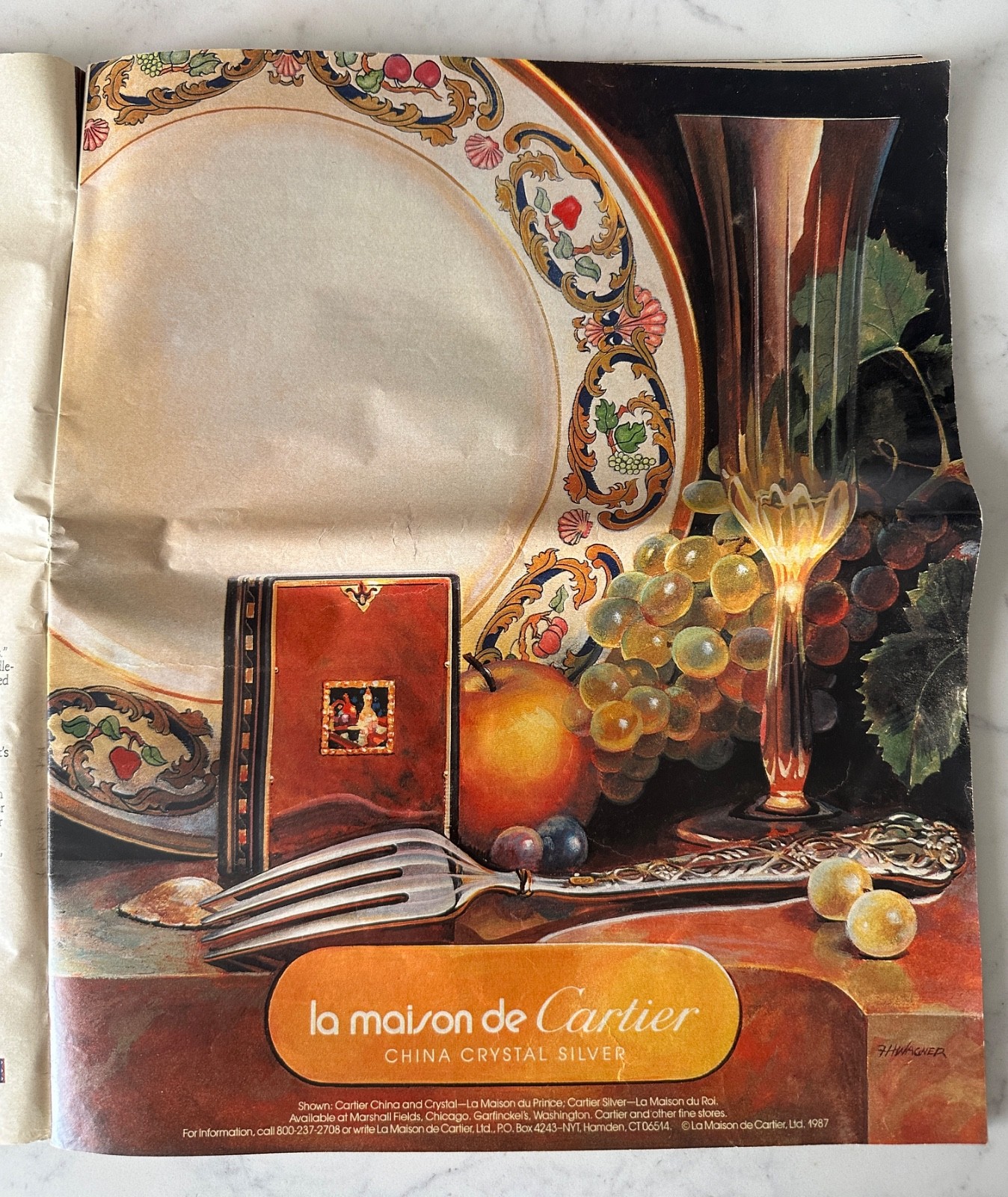 Vintage 1987 la maison de Cartier China crystal silver NY Times May 17 ENTERTAIN