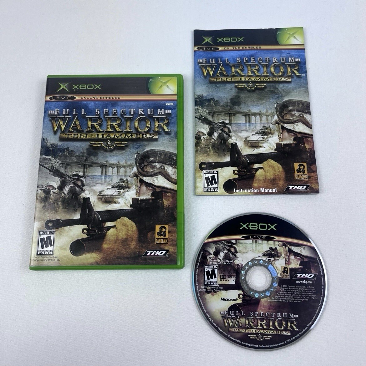 Full Spectrum Warrior: Ten Hammers Microsoft Xbox Video Game CIB Complete Manual