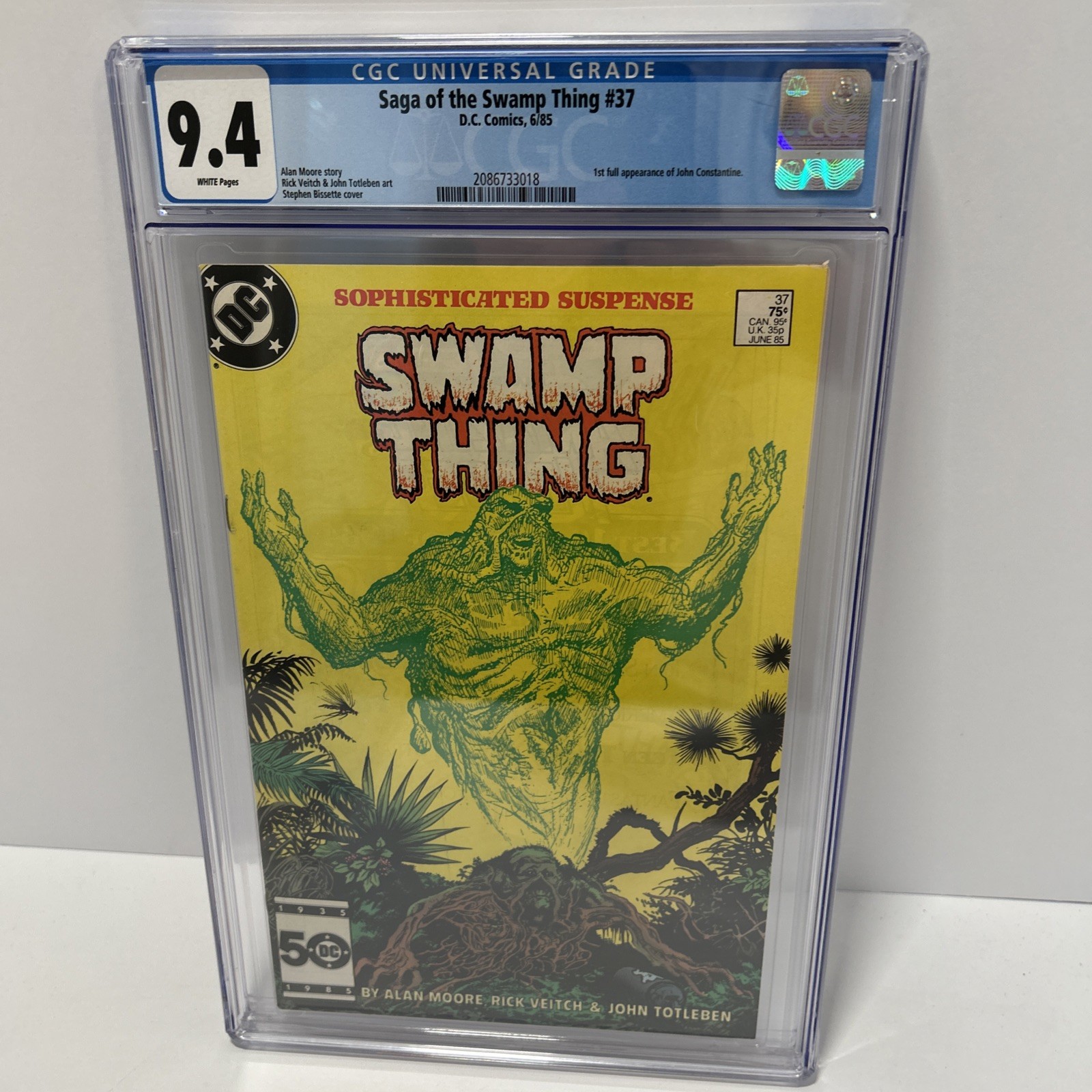 Saga of the Swamp Thing #37 CGC 9.4 1st App John Constantine WP Lt1255