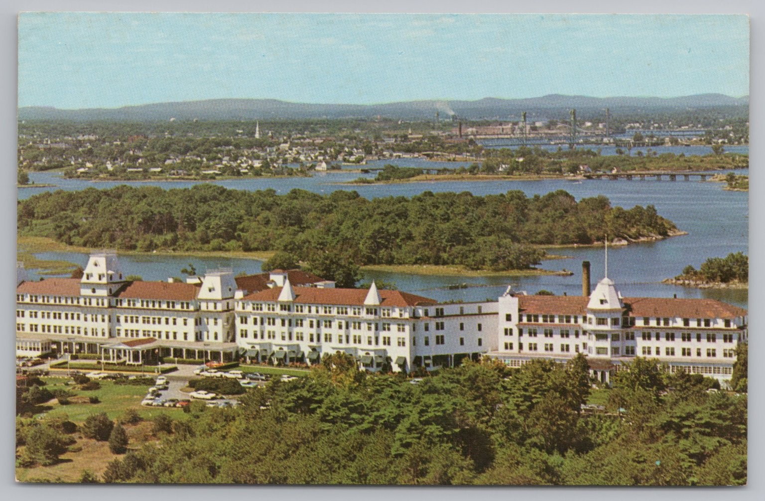 Wentworth By-The-Sea Portsmouth NH Aerial View Vintage Chrome Postcard