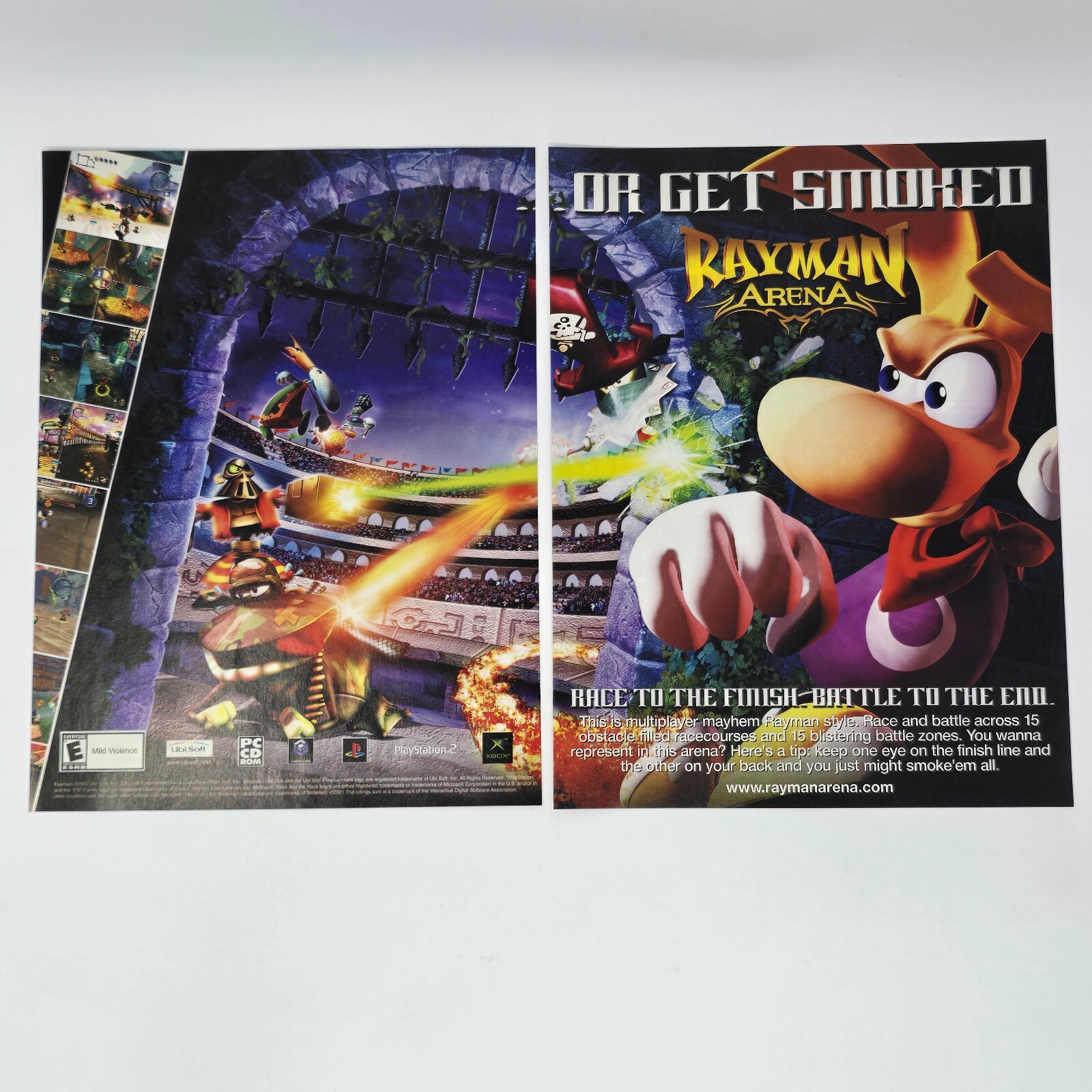 Rayman Arena Nintendo GameCube PS2 Xbox PC Smoked Print Ad/Poster Promo Art
