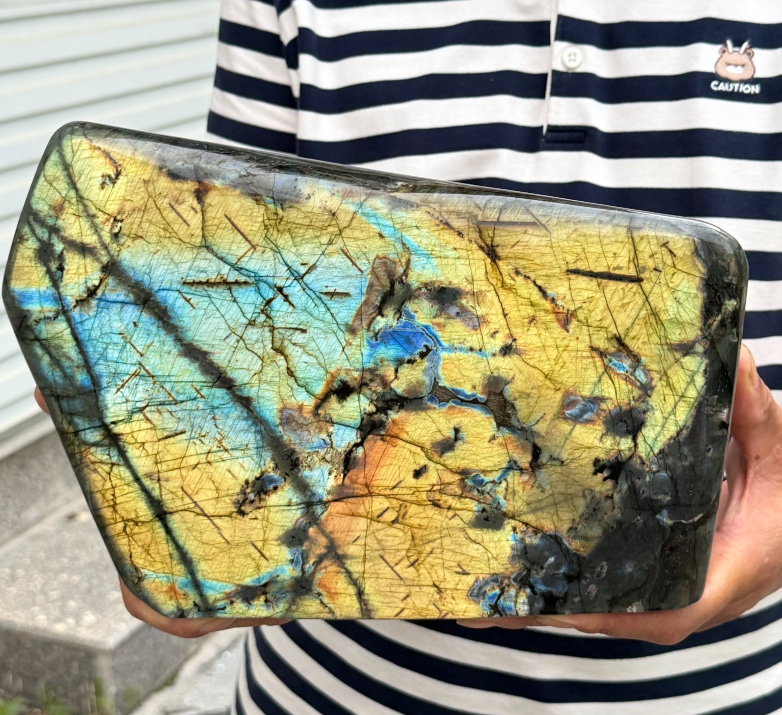 22.05LB Natural Dark Sunset Flash Labradorite Quartz Crystal Freeform Mineral