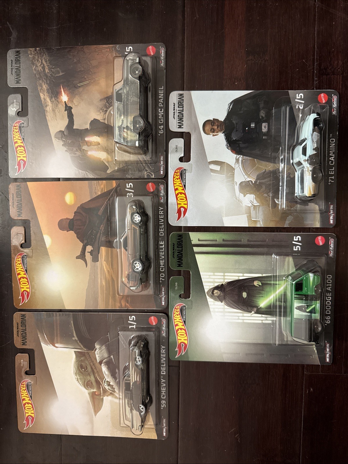 HOT WHEELS PREMIUM-2023 STAR WARS THE MANDALORIAN-Set Of Five Cars-COMPLETED New
