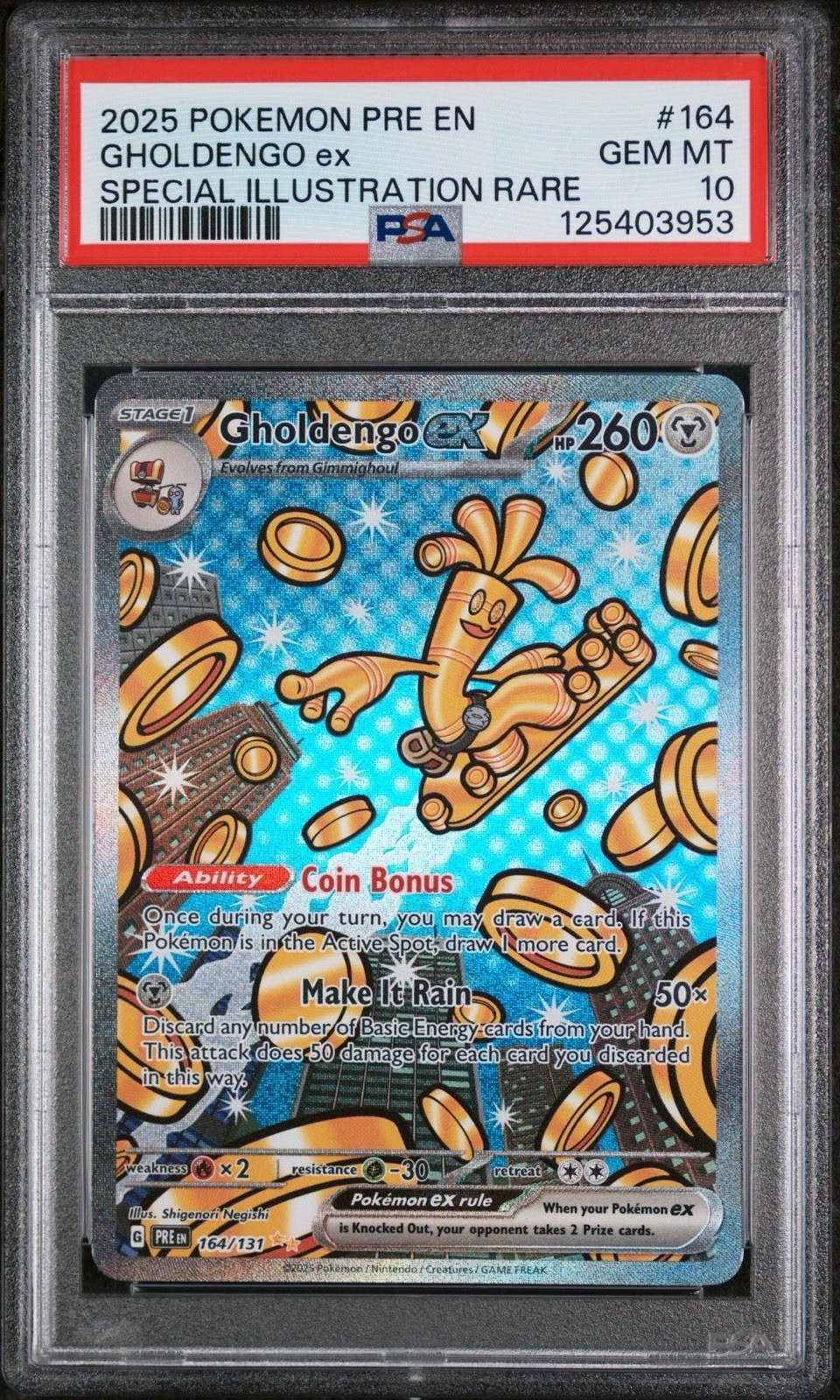 Pokemon Gholdengo EX TCG Prismatic Evolutions Card 164/131 PSA 10 Gem Mint