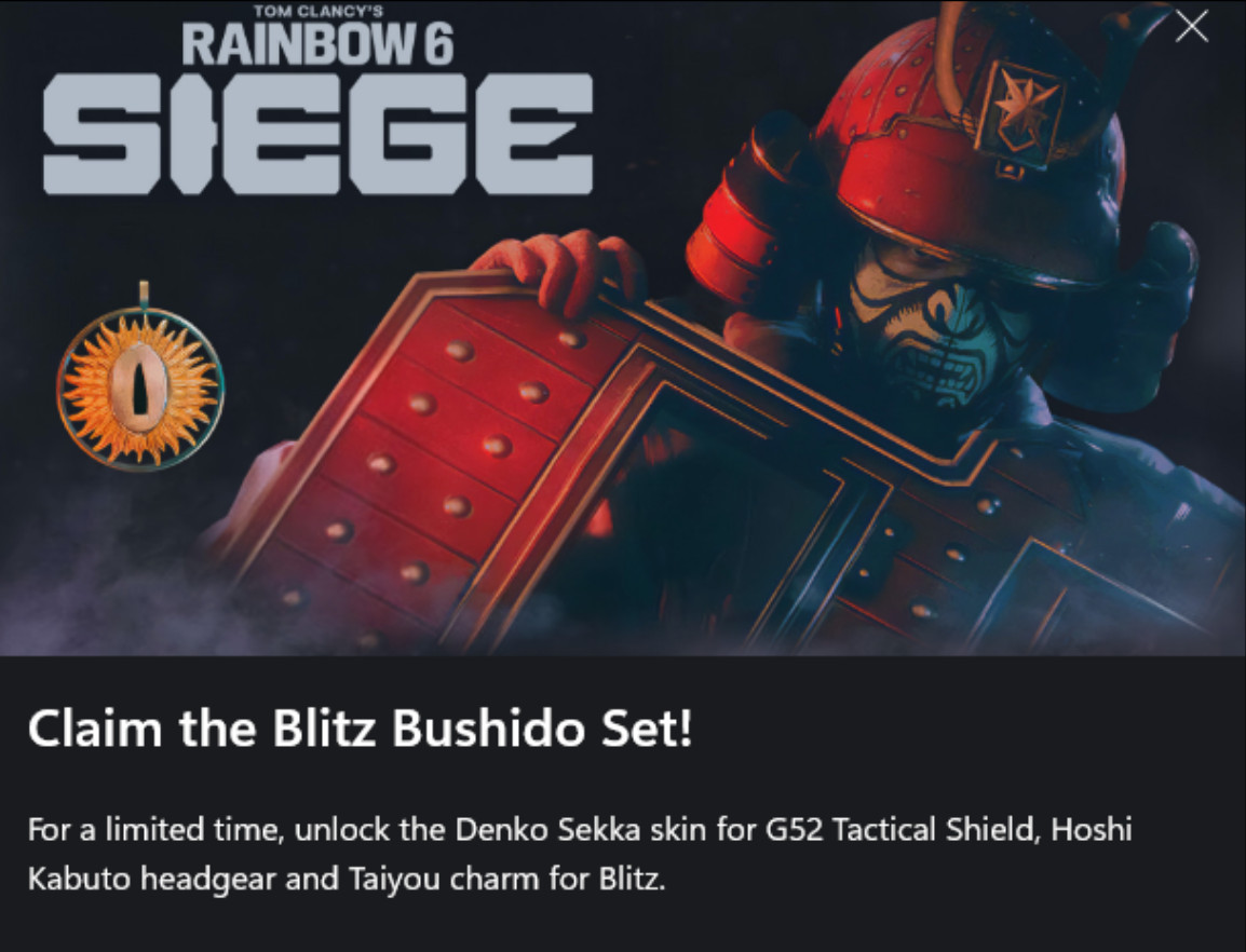 Tom Clancy’s Rainbow Six Siege X : BLITZ BUSHIDO SET | GLOBAL 🌎 XBOX KEY