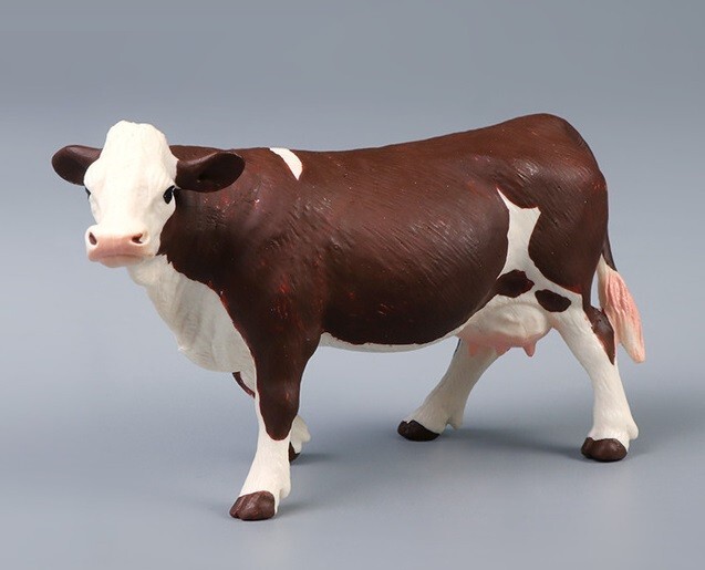 Simmental Cow Animal Toy PVC Action Figure Doll Kids Toys Party Gifts