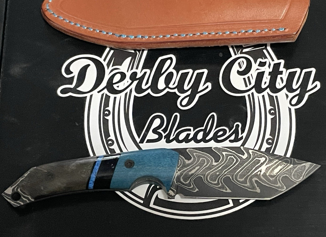 Derby City Blades Custom Mini-Horse #002 w/Baker Forge Ice Storm Damascus.
