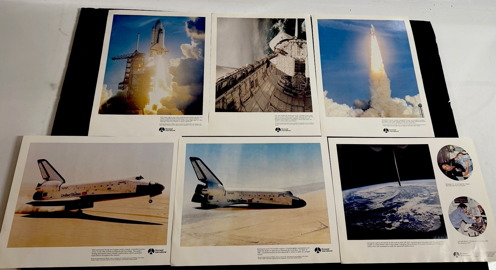 Vintage 1981 NASA Space Shuttle Columbia Rockwell International Photos Lot of 6