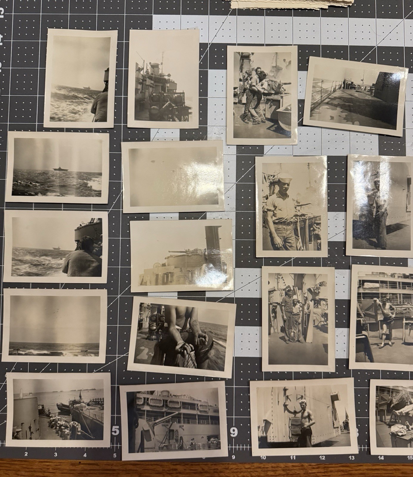 WWII U.S. Navy Shipboard Sailors Original Photo Lot 25+ Vintage 1940s At Sea