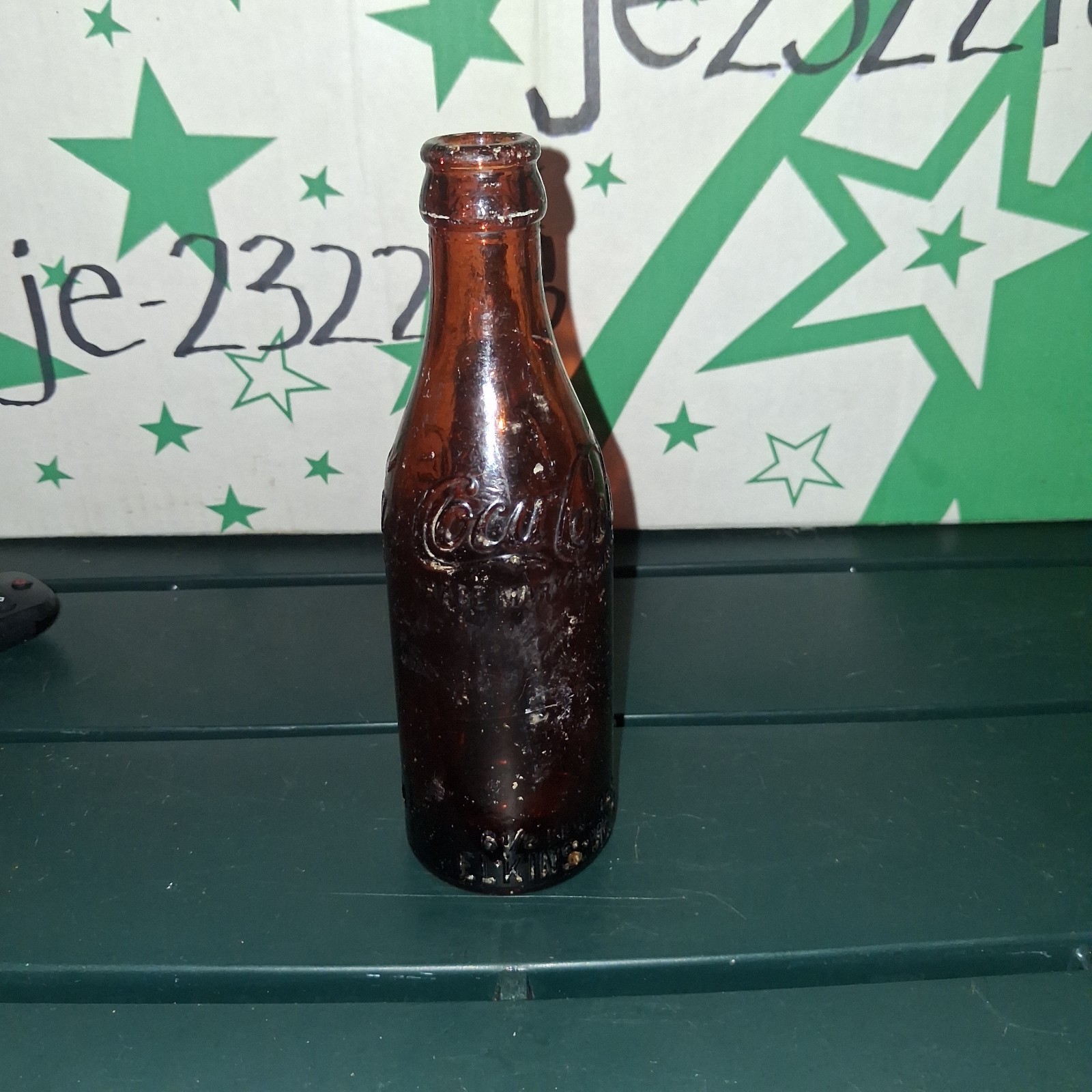 Straight Sided Amber Coca-Cola Bottle Elkins Wva (Damaged)