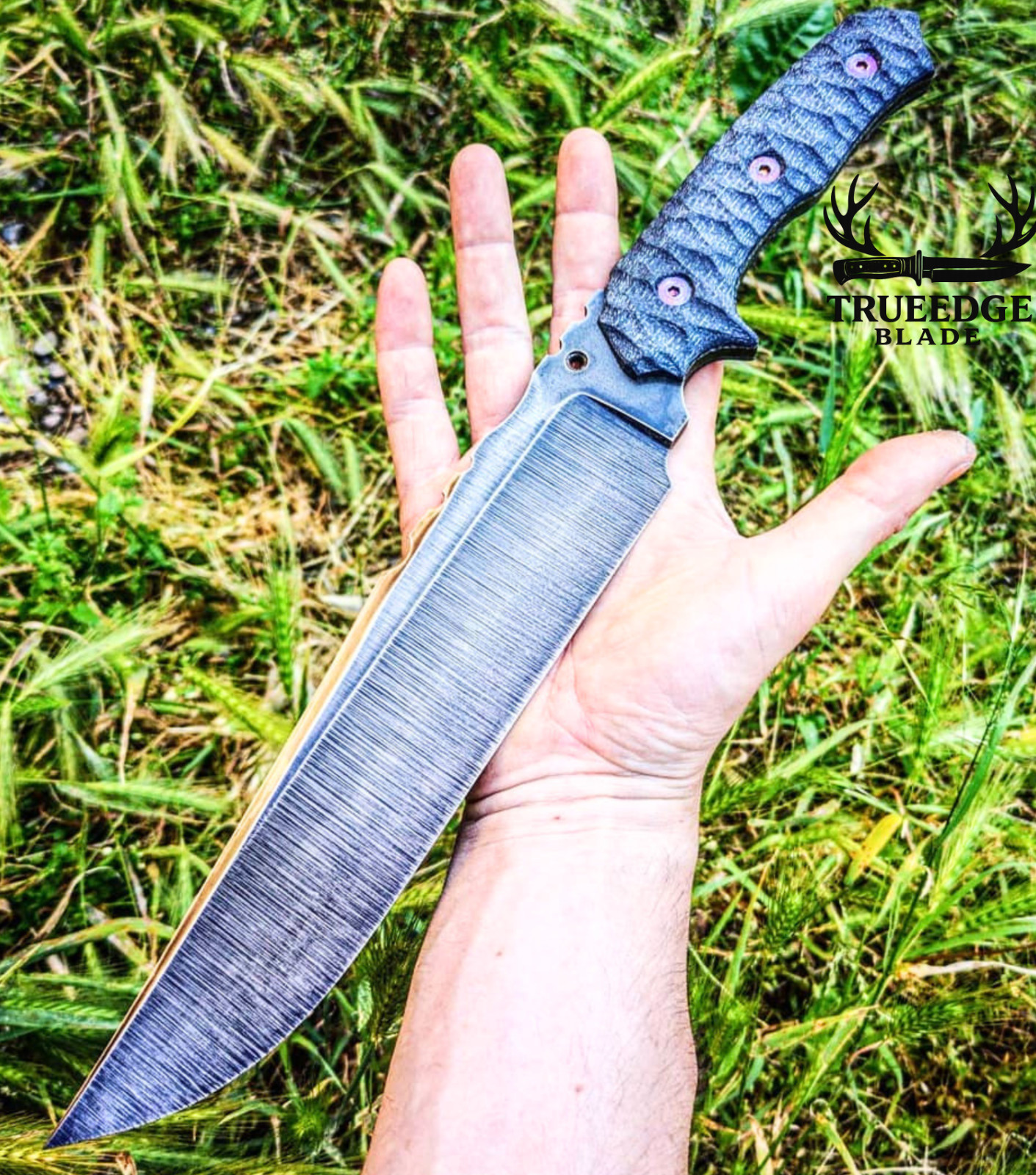 Custom Hand-Forged Bad Medicine XL | Premium D2 Tool Steel |Black Micarta Handle
