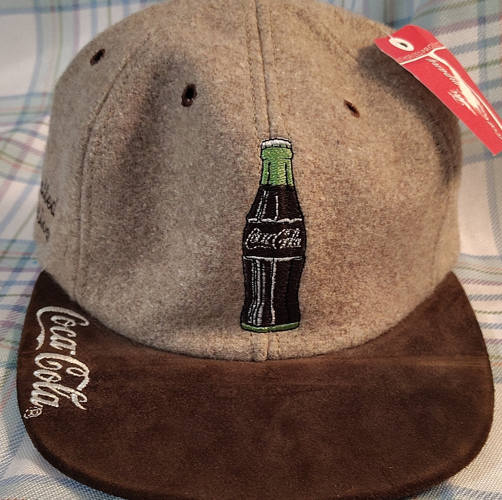 Coca-Cola Limited Edition Brown Beige Wool Suede Hat Original 1996 Soda