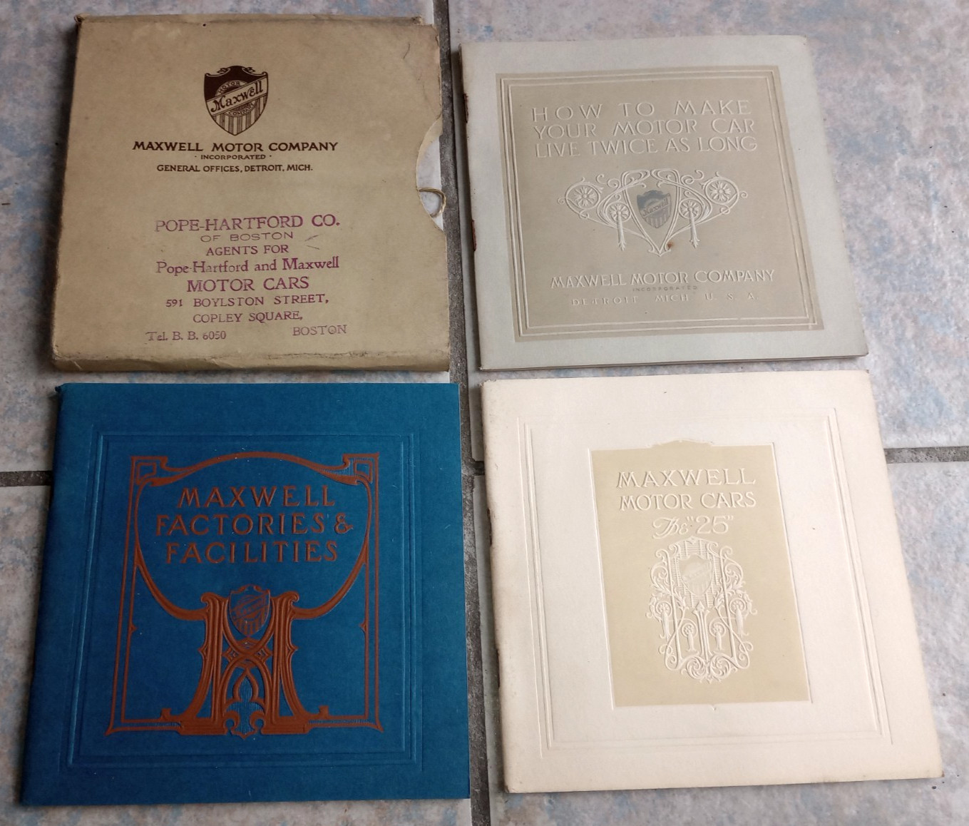 OEM 1915 Maxwell 25 Brochure ad Lot Excellent Original Pope Hartford Co. Boston
