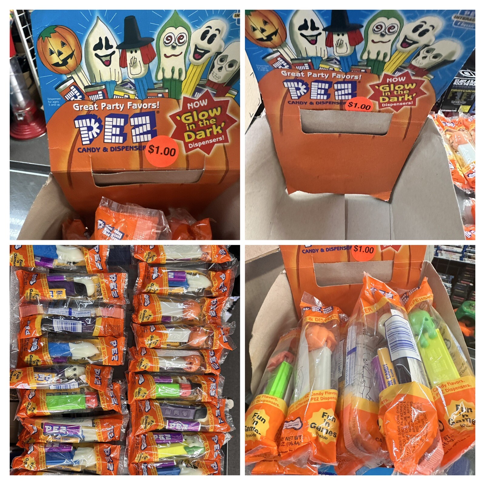 1990? Vintage Pez Candy Dispensers Holder W/ 20 New Pez Toy Lot Retro Old