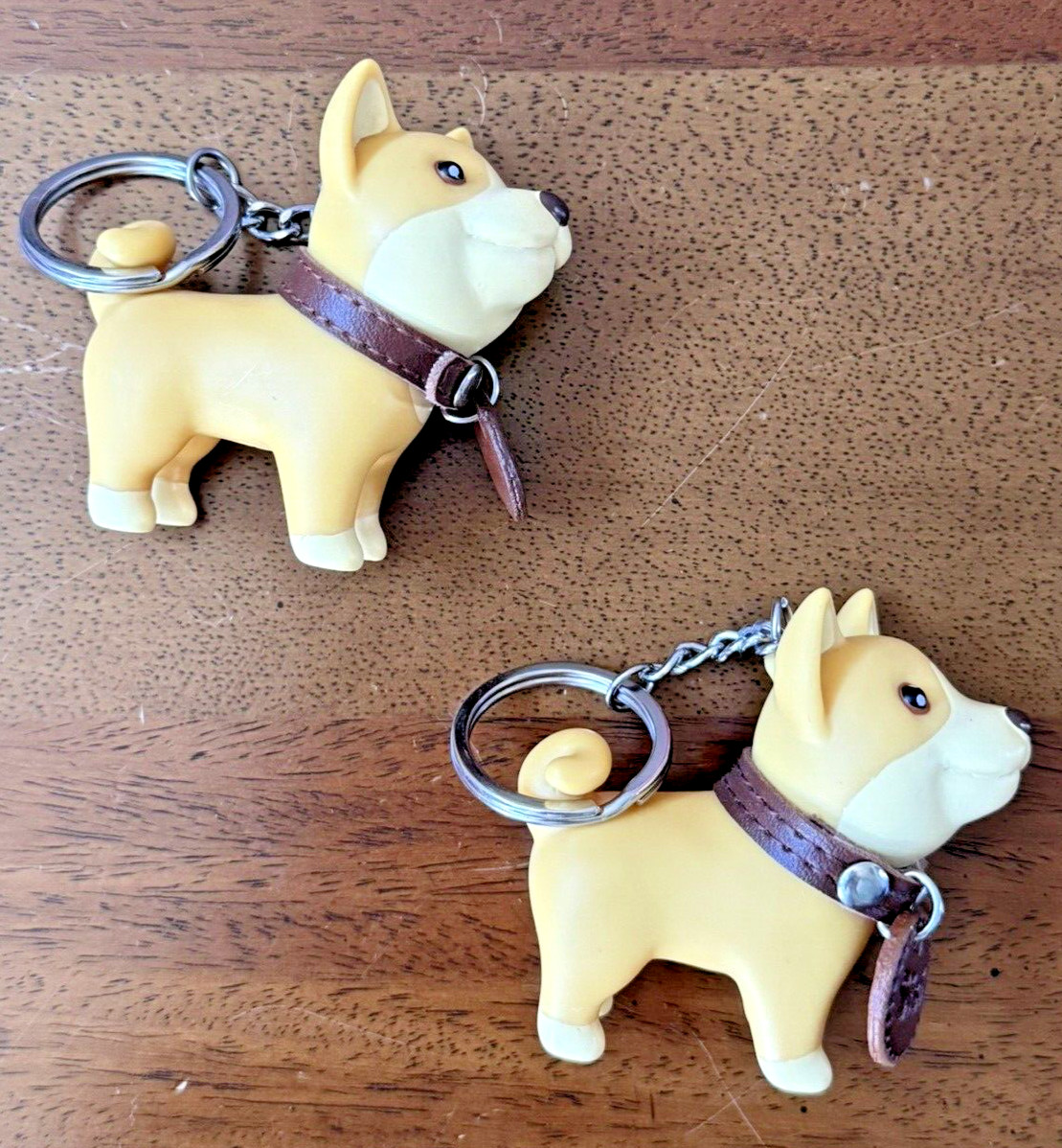 Shiba Inu Keyring Keychains ~Domestar ~Set of 2 ~NEW ~Smiling Dogs ADORABLE
