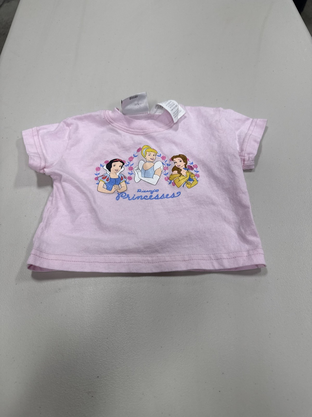 Vintage Disney Store Disney\'s Princesses Snow White Cinderella Belle Baby Tee
