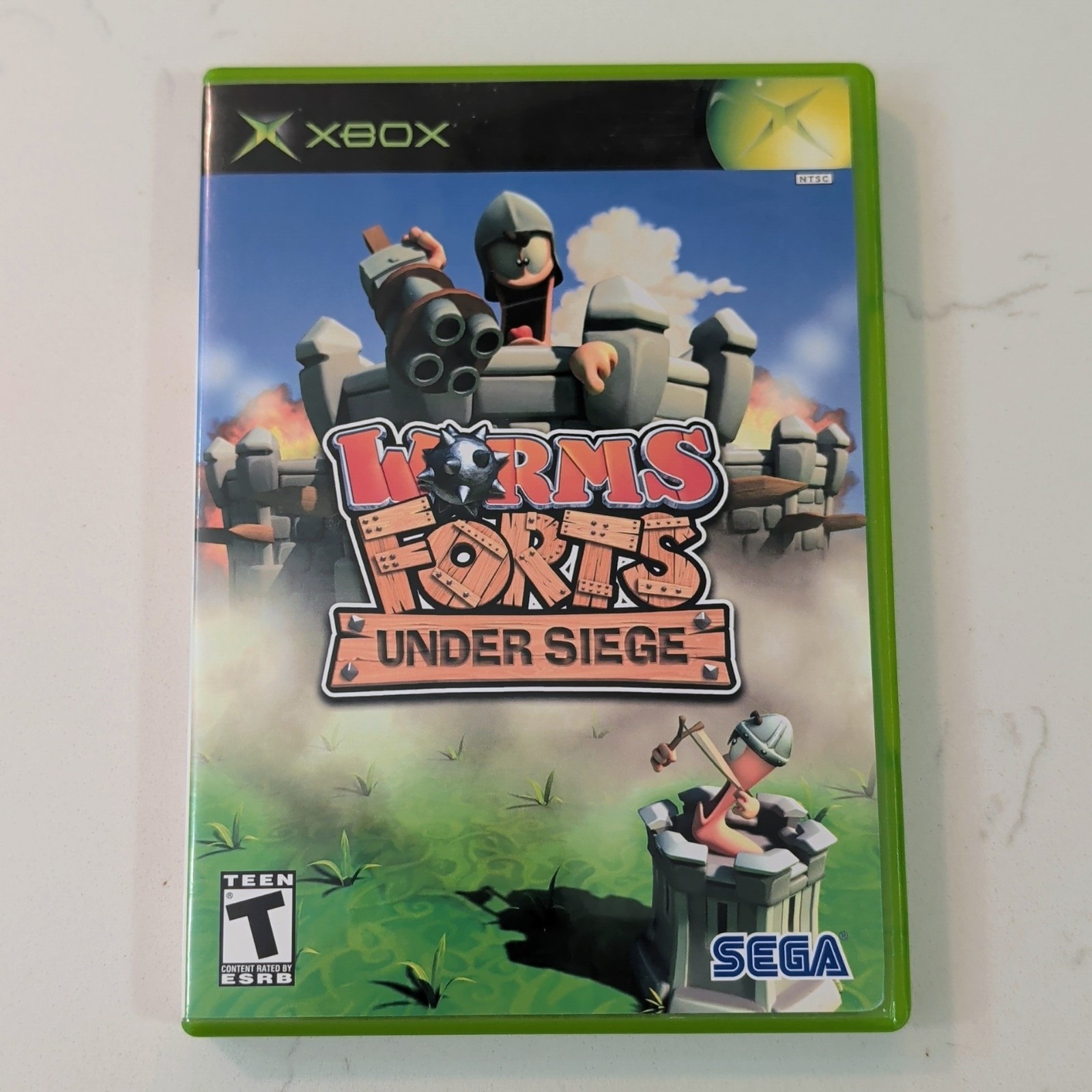 Worms Forts: Under Siege (Microsoft Xbox, 2005) Complete w/ Manual + Reg