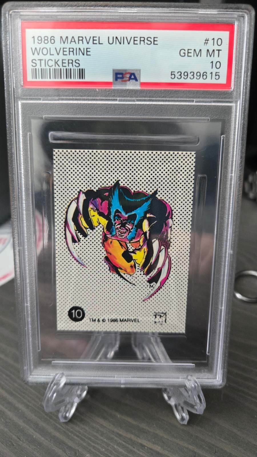 1986 Marvel Comic Images Stickers #10 Wolverine PSA 10