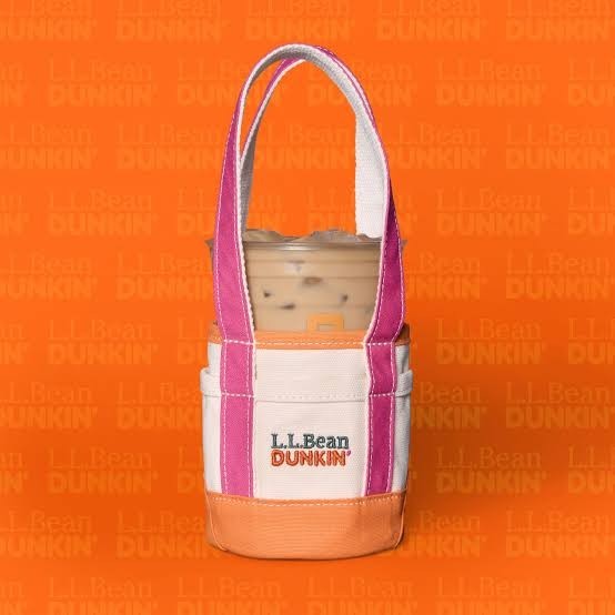 L.L.Bean x Dunkin Donuts Mini Coffee Tote Pink Orange Limited Edition IN HAND