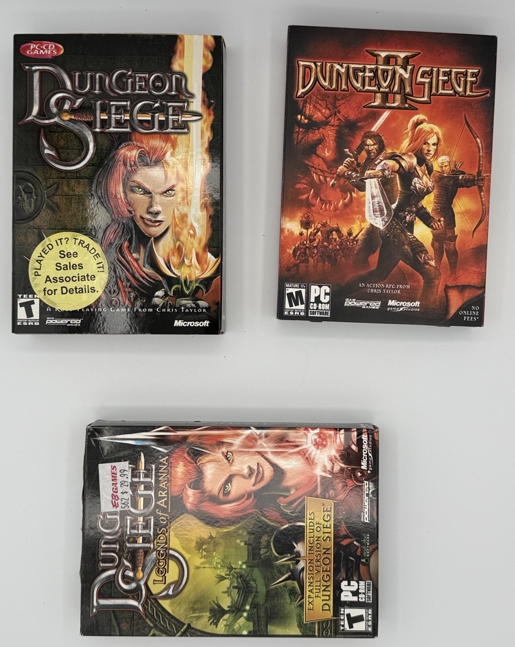 Dungeon Siege, Legends Of Aranna Expansion, Dungeon Siege II 3 Game Lot