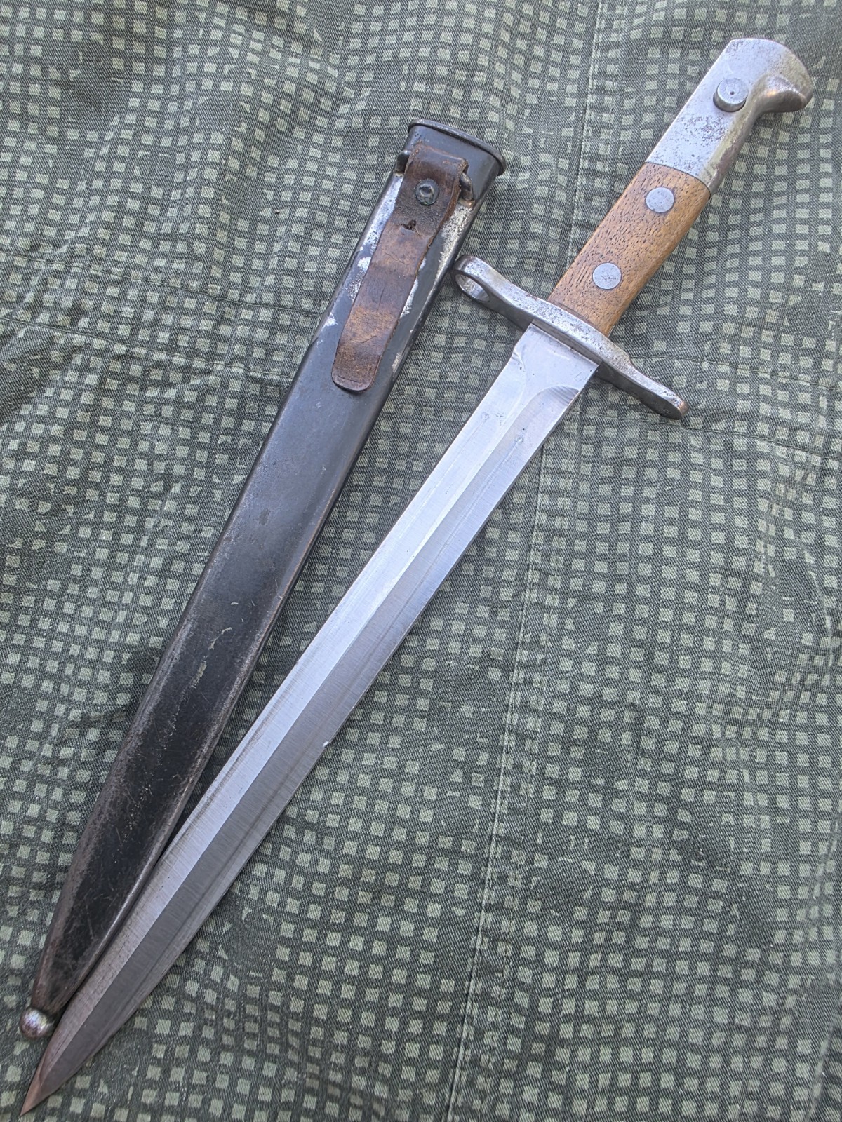 WW1 Ww2 Rifle Bayonet Knife Swiss Model 1918 Elsener Schwyz With Scabbard