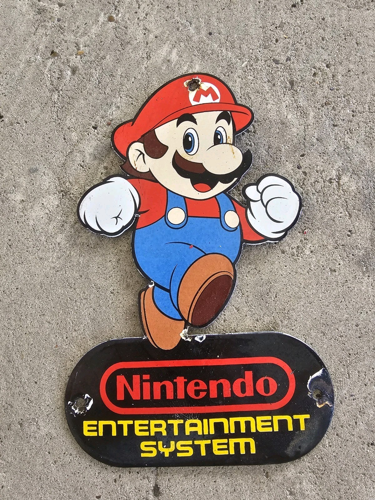  ORIGINAL NINTENDO MARIO RUNNER  PORCELAIN DEALERSHIP  SIGN  10