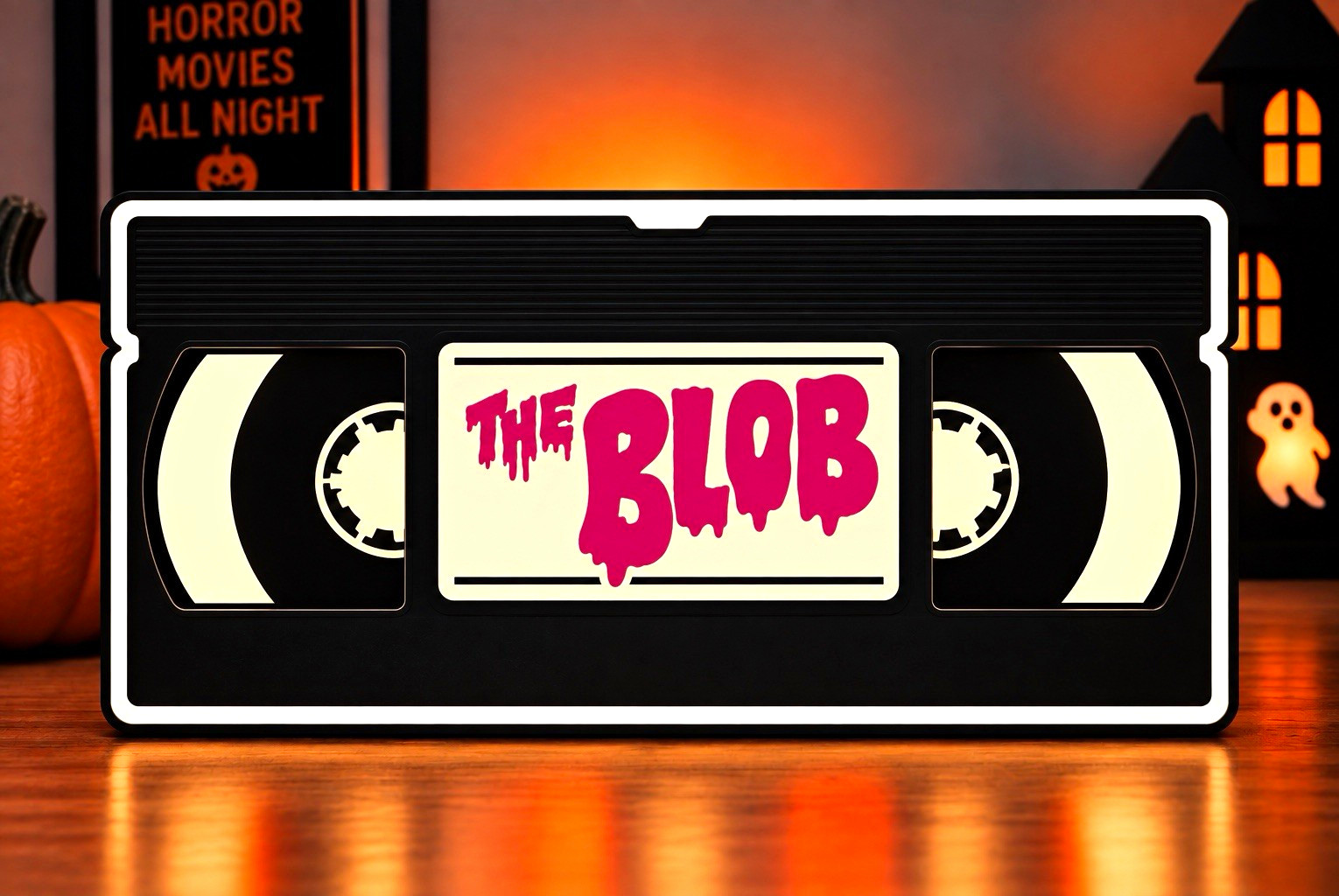 The Blob VHS LightBox Display – Retro Horror Movie USB Powered LED Sign