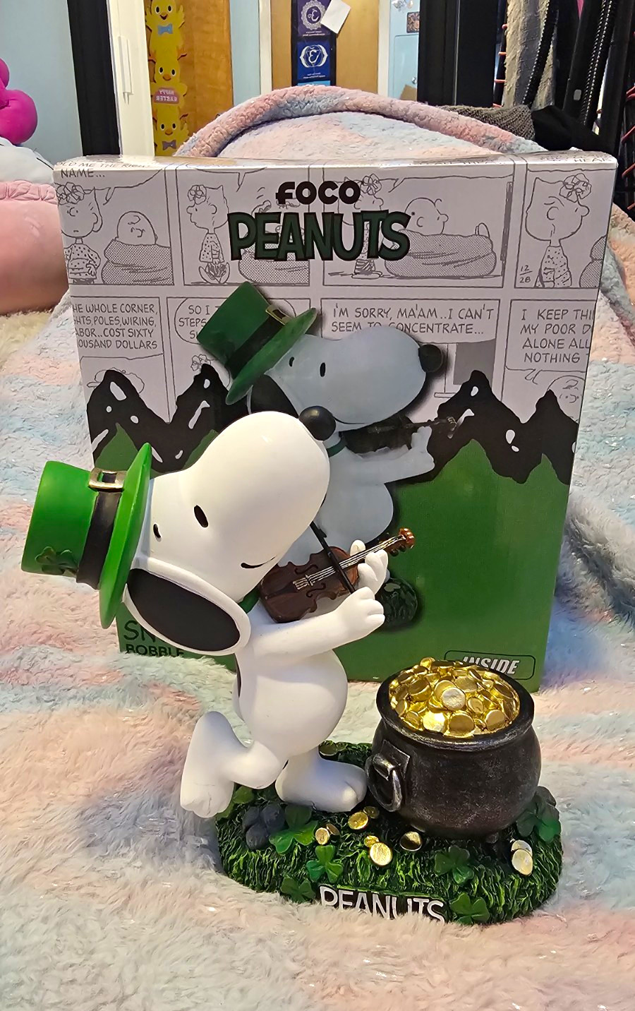 RARE FOCO Peanuts Snoopy St. Patrick’s Day Violin Figurine Limited Edition #6/15