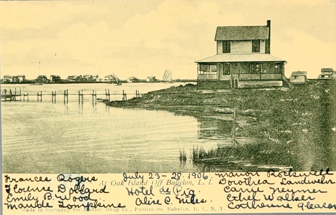 1906 Hotel de Pig Postcard Oak Island Babylon LI NY Multi-Signed Photo Post Card