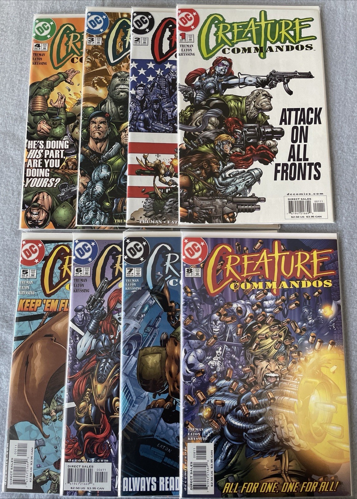 Complete Set Creature Commandos 1-8 2000 DC Comics High grade ** Read **