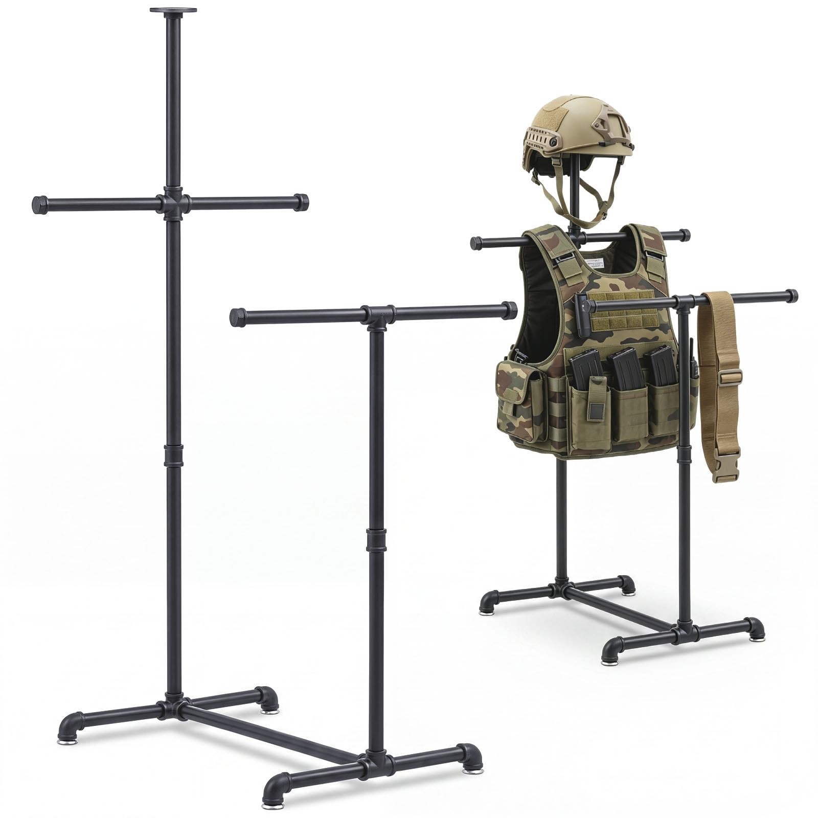 Police Gear Rack Heavy Duty Metal Body Armor Stand Tactical Gear Stand Tactic...